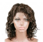 Front Lace Wig Brown Curly