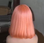 Lovely Pink color hair bob wig front lace wig