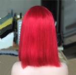 Red color hair bob wig front lace wig