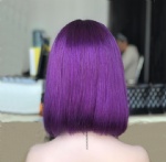 Beautiful purple color hair bob wig front lace wig