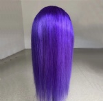 Purple color straight hair lace wig