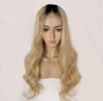 1b/blonde big wave hair lace wig