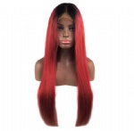 1b/Red# ombre hair front lace wig
