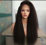 Peruvian hair kinky straight 180% density lace wig